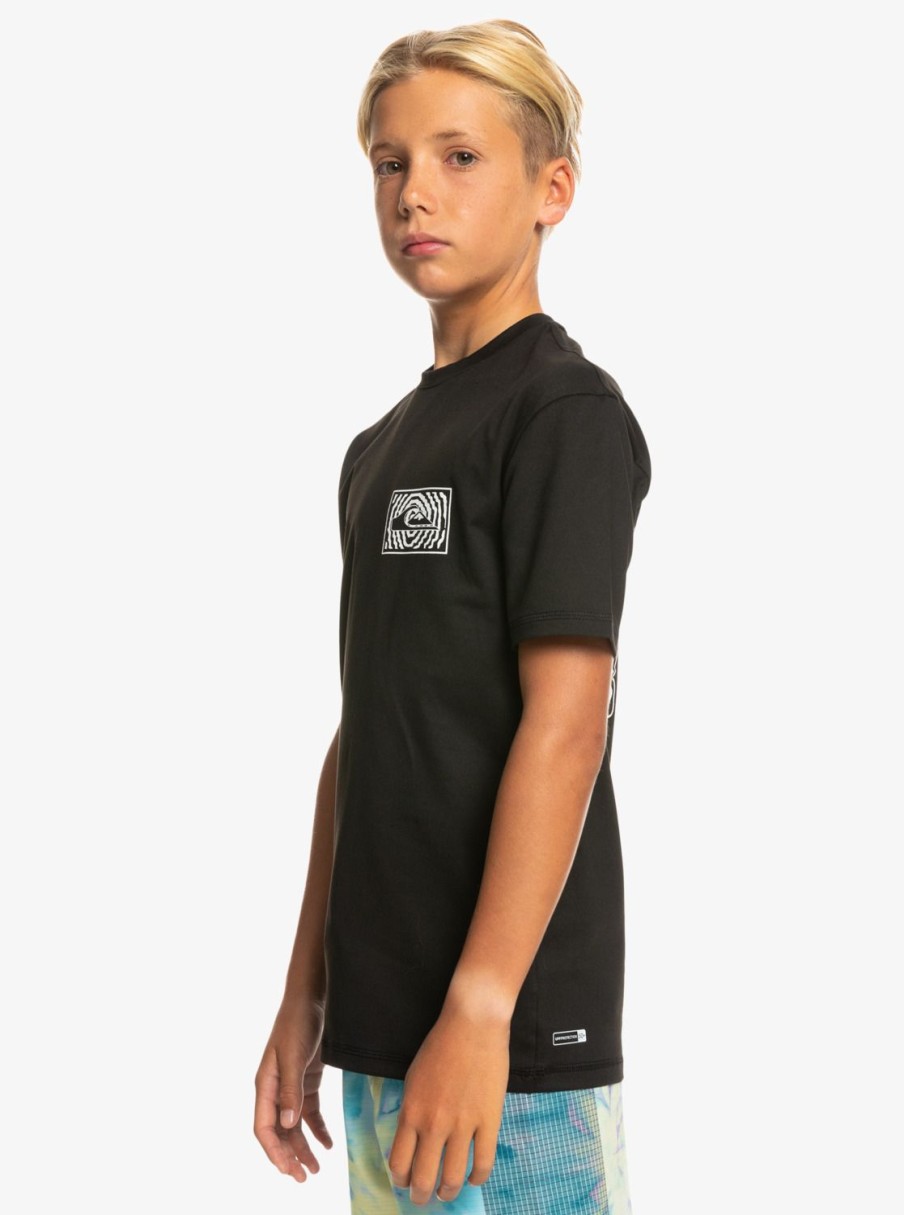 Garcon Quiksilver Lycras & Surf Tees | Mix Session - T-Shirt De Surf A Manches Courtes Pour Garcon 8-16 Ans Black