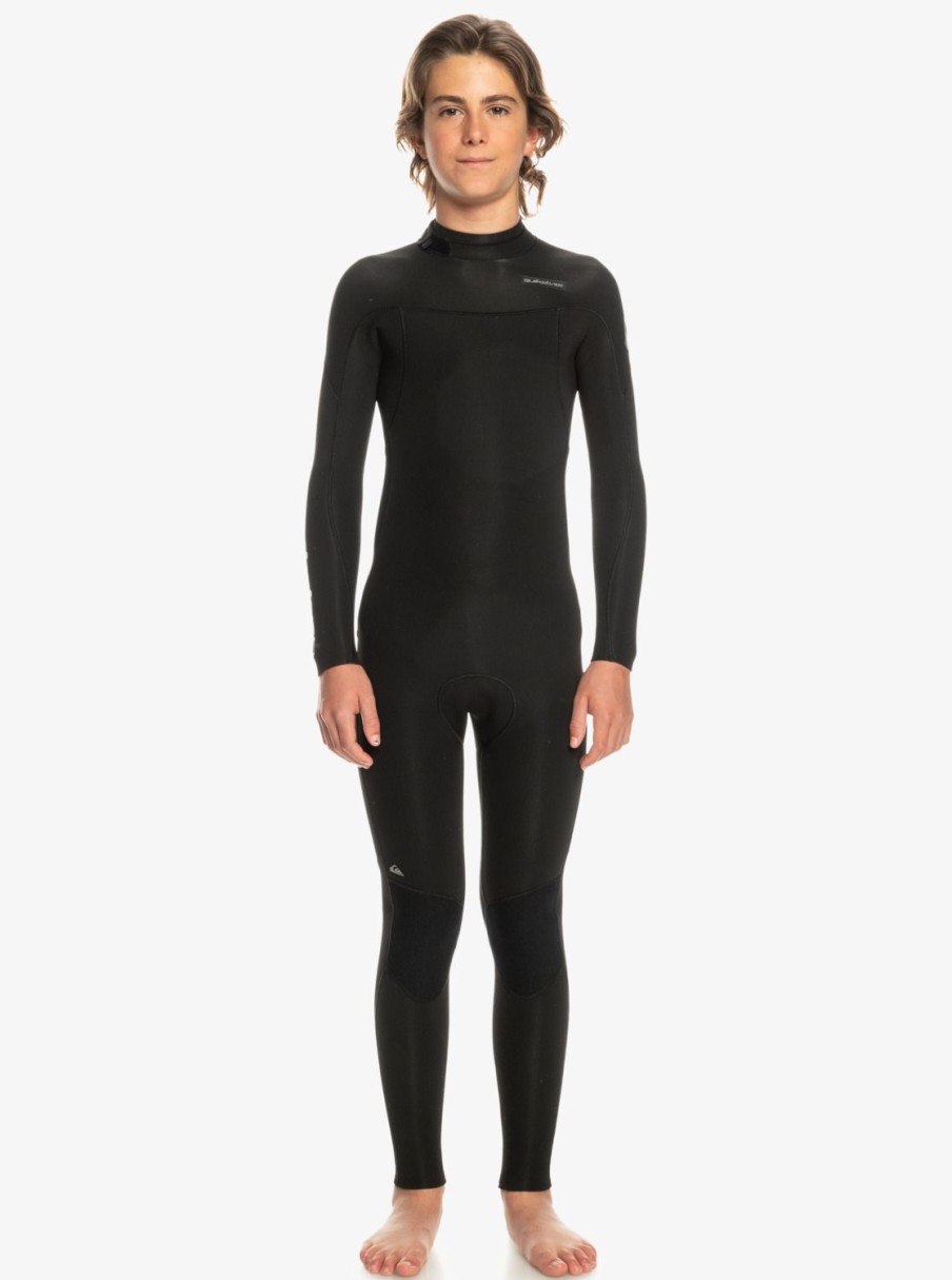 Garcon Quiksilver Combinaisons De Surf | 3/2Mm Everyday Sessions - Combinaison De Surf Back Zip Pour Garcon 8-16 Ans Black