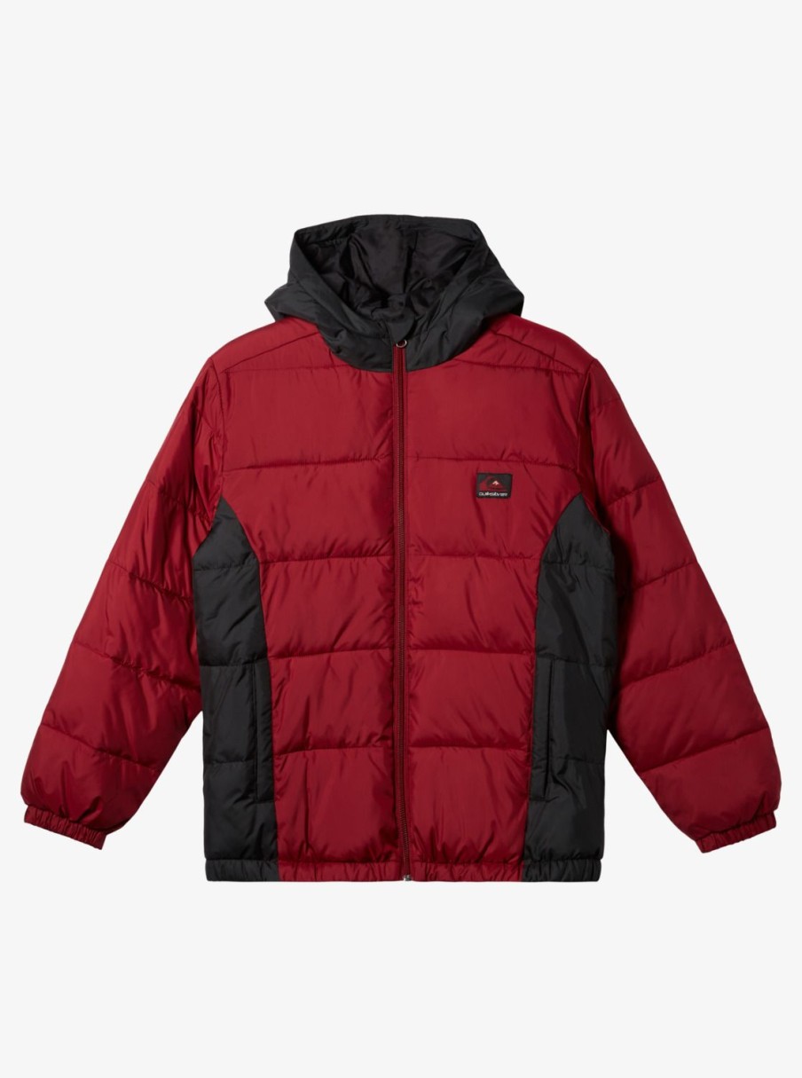 Garcon Quiksilver Vestes & Manteaux | Mirage Mix - Doudoune Pour Garcon 8-16 Tibetan Red