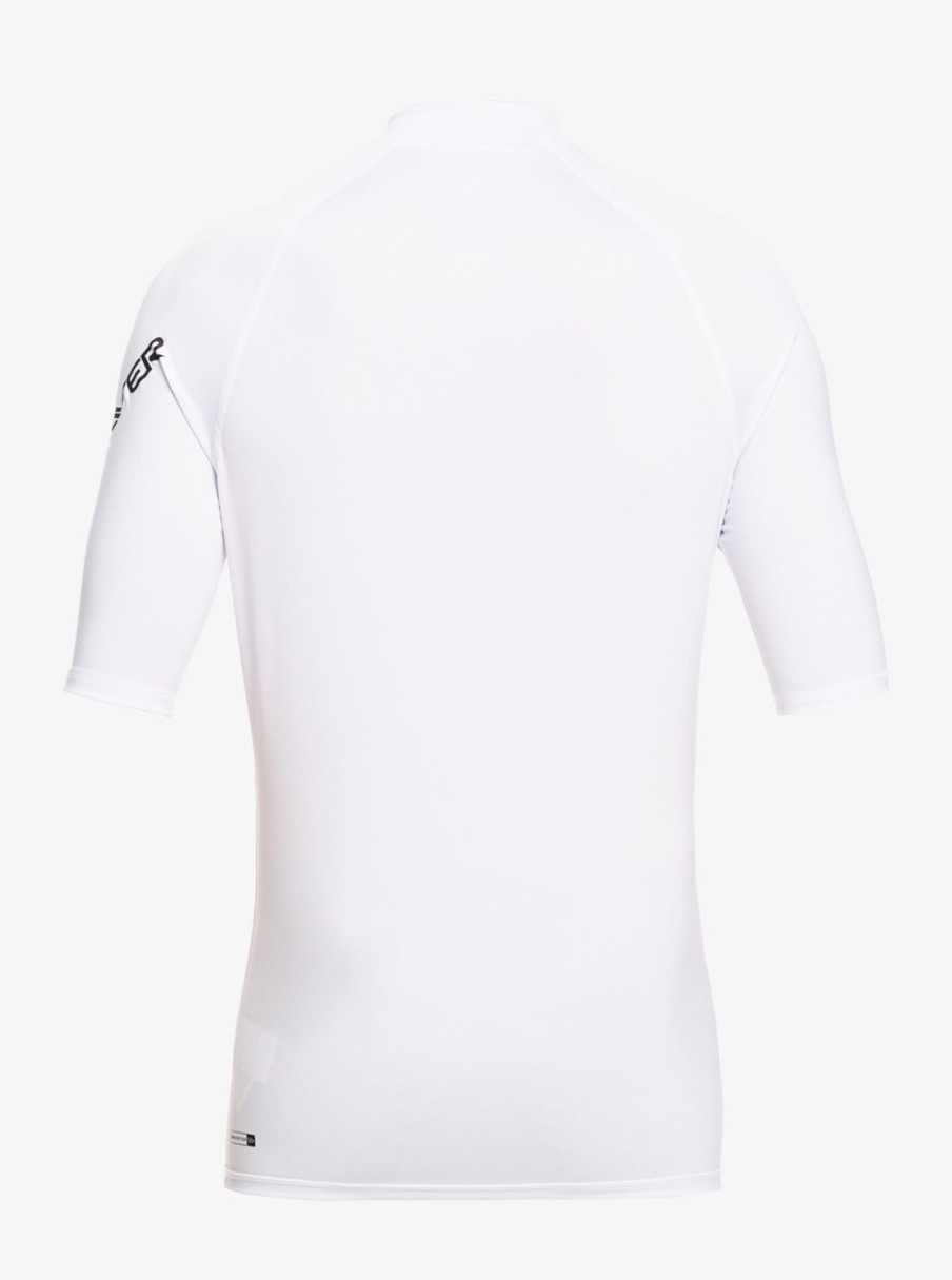 Homme Quiksilver Lycras & Surf-Tees | All Time - Lycra Manches Courtes Upf 50 Pour Homme White