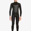 Garcon Quiksilver Combinaisons De Surf | 3/2Mm Marathon Sessions - Combinaison De Surf Zip Poitrine Pour Garcon 8-16 Ans Black