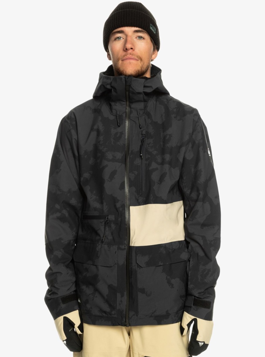 Homme Quiksilver Vestes De Snow | Sammy Carlson Stretch Quest - Veste De Snow Technique Pour Homme Tie Dye True Black