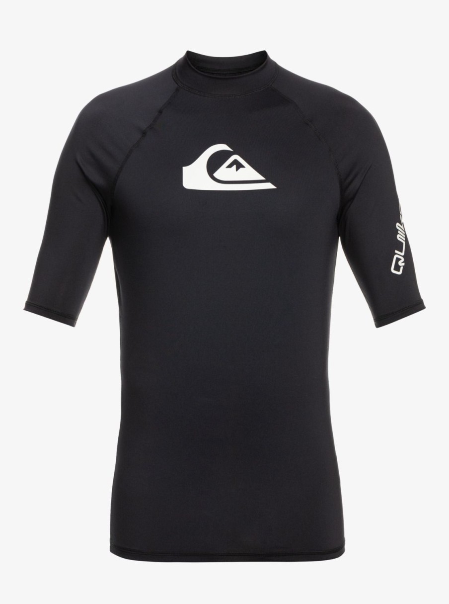 Homme Quiksilver Lycras & Surf-Tees | All Time - Lycra Manches Courtes Upf 50 Pour Homme Black