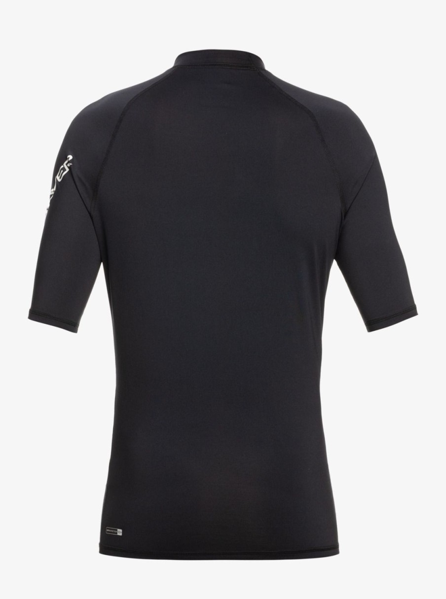 Homme Quiksilver Lycras & Surf-Tees | All Time - Lycra Manches Courtes Upf 50 Pour Homme Black