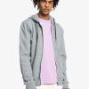 Homme Quiksilver Sweats & Pulls | Essentials - Sweat A Capuche Demi-Zip En Matiere Biologique Pour Homme Light Grey Heather