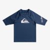 Garcon Quiksilver Lycras & Surf Tees | All Time - Lycra Manches Courtes Upf 50 Pour Garcon 2-7 Insignia Blue