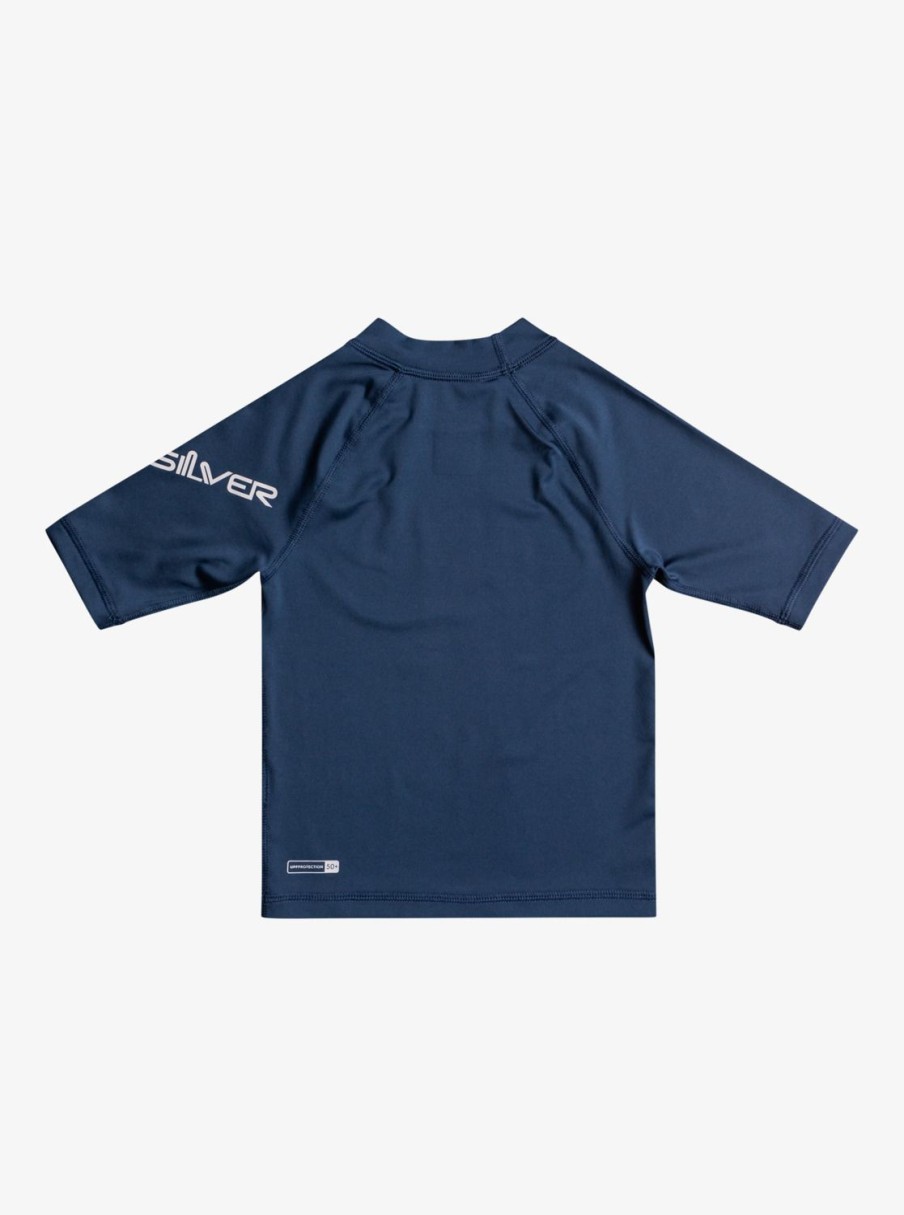 Garcon Quiksilver Lycras & Surf Tees | All Time - Lycra Manches Courtes Upf 50 Pour Garcon 2-7 Insignia Blue