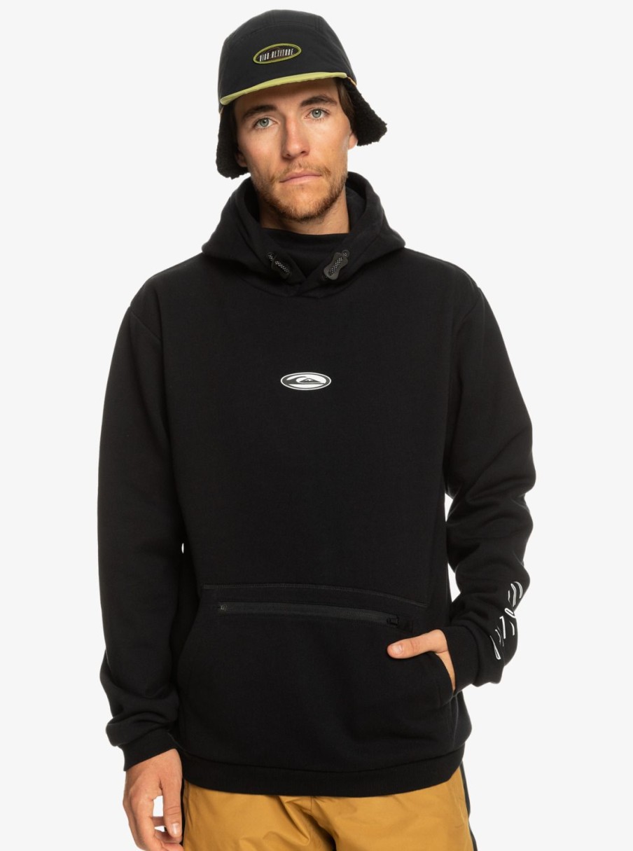 Homme Quiksilver Sweats & Pulls | Big Logo - Sweat A Capuche Technique Pour Homme True Black