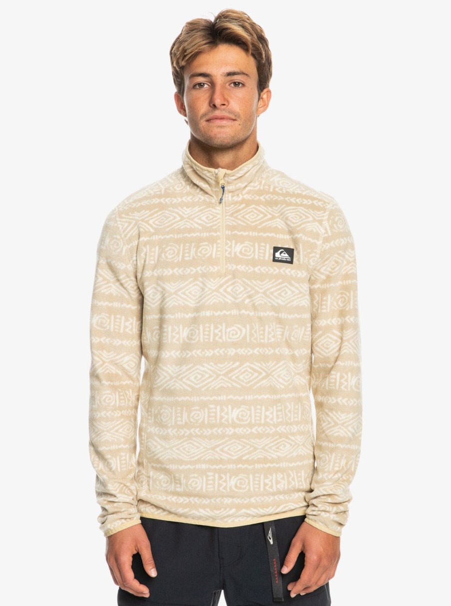 Homme Quiksilver Sweats & Pulls | Aker - Polaire Demi-Zip Pour Homme Aker Pale Khaki