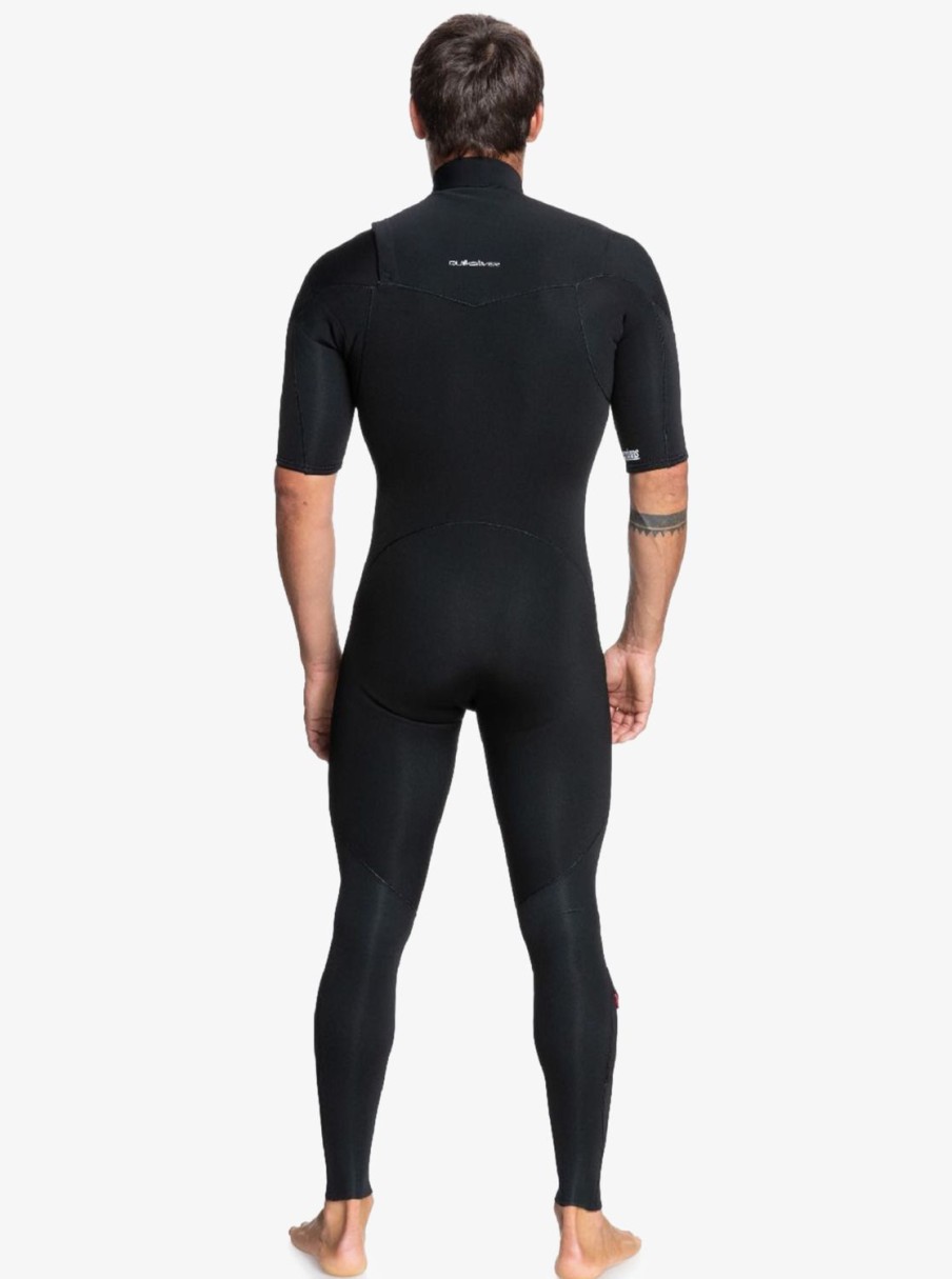 Homme Quiksilver Combinaisons De Surf | 2/2Mm Everyday Sessions - Springsuit Manches Courtes Zip Poitrine Pour Homme Black