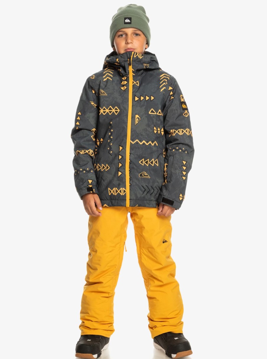 Garcon Quiksilver Accessoires | Morton - Veste De Snow Technique Pour Garcon New Trails Black