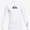 Homme Quiksilver Lycras & Surf-Tees | All Time - Lycra Manches Longues Upf 50 Pour Homme White