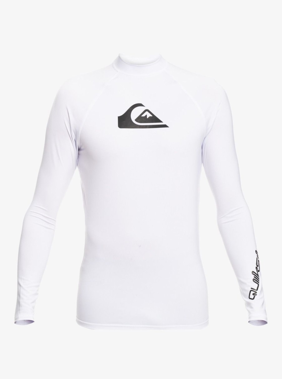 Homme Quiksilver Lycras & Surf-Tees | All Time - Lycra Manches Longues Upf 50 Pour Homme White