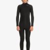 Garcon Quiksilver Combinaisons De Surf | 3/2Mm Everyday Sessions - Combinaison De Surf Zip Poitrine Pour Garcon Black