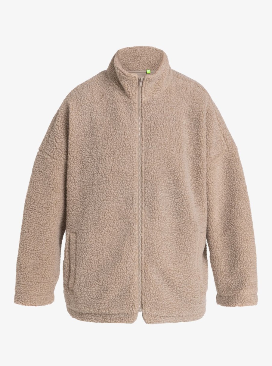 Femme Quiksilver | Uni - Veste Polaire Zippee Pour Femme Plaza Taupe