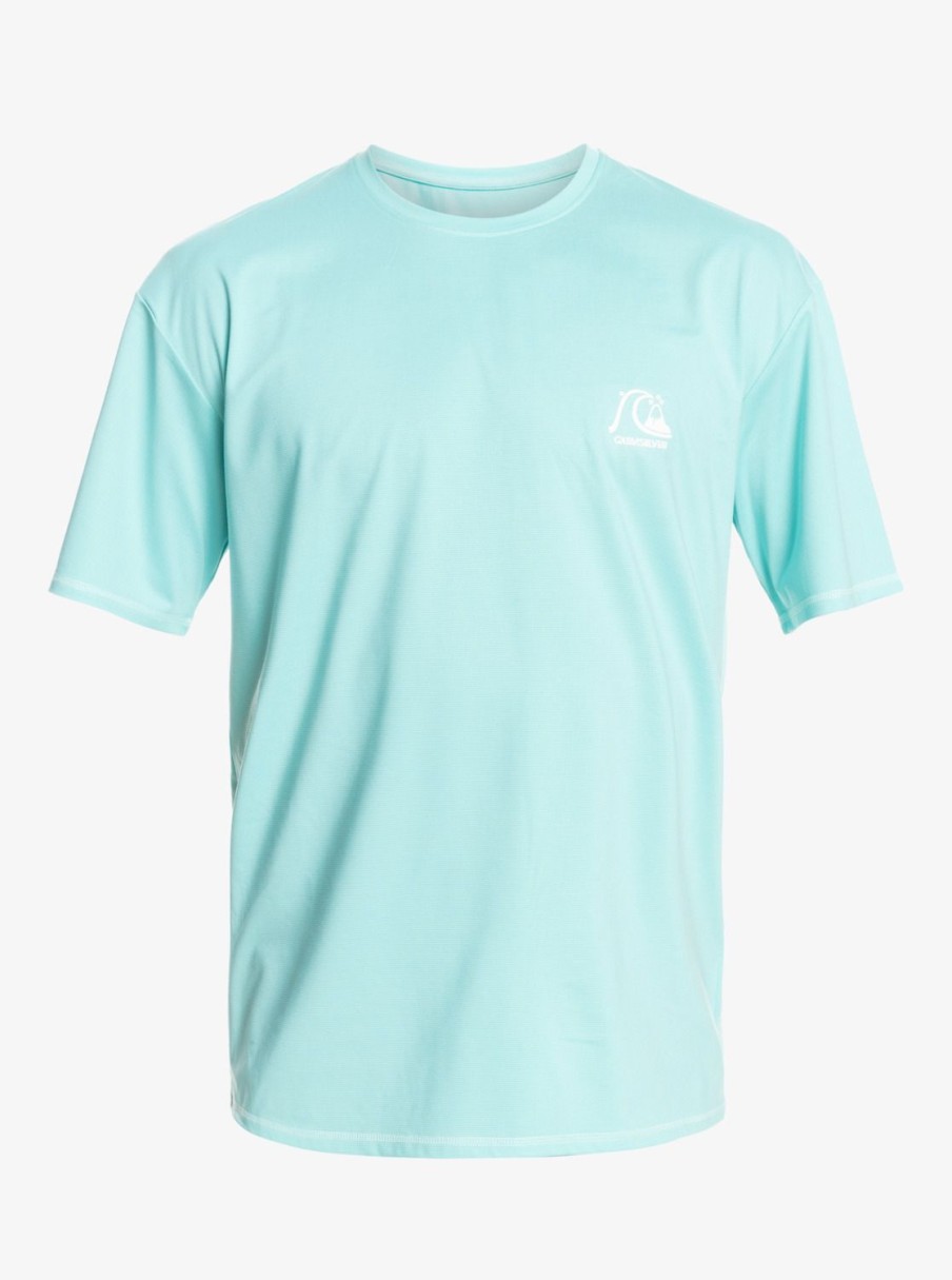 Homme Quiksilver Lycras & Surf-Tees | Heritage Heather - Surf Tee Manches Courtes Upf 50 Pour Homme Angel Blue Heather