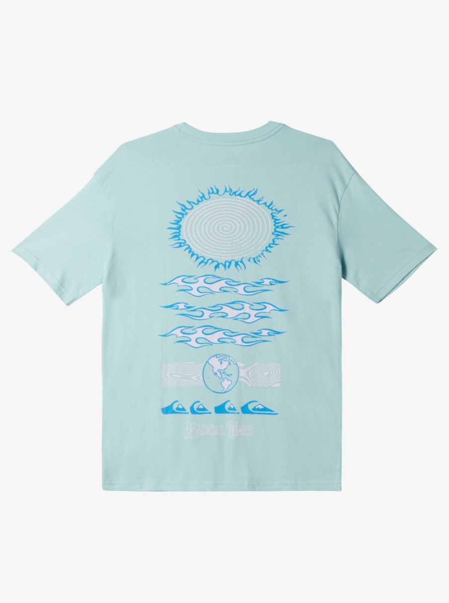 Garcon Quiksilver T-Shirts | Visions - T-Shirt Pour Garcon 10-16 Pastel Turquoise