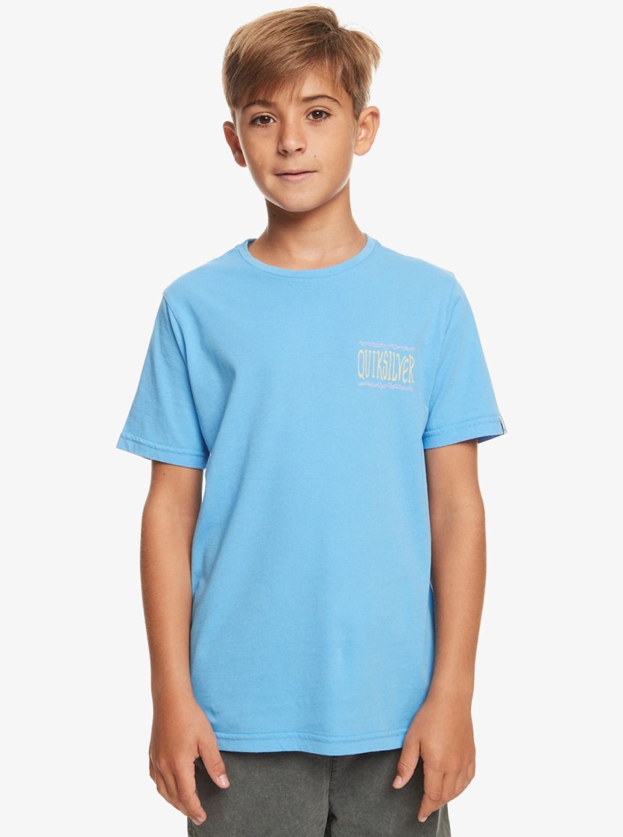 Garcon Quiksilver T-Shirts | Taking Roots - T-Shirt Pour Garcon 8-16 Azure Blue