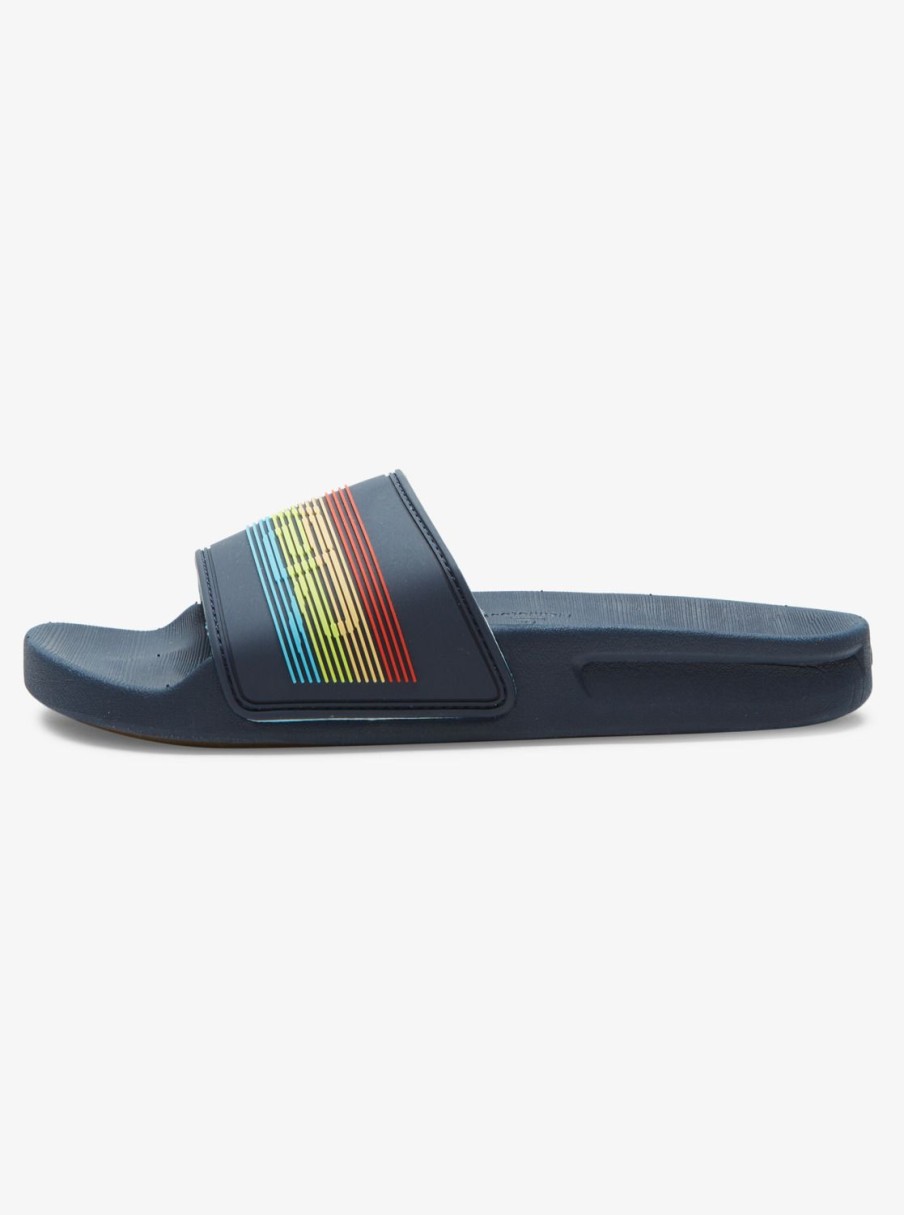 Garcon Quiksilver Tongs | Rivi Wordmark - Sandales Pour Garcon Blue 2