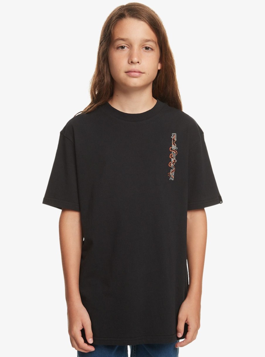 Garcon Quiksilver T-Shirts | Omni Serpent - T-Shirt Pour Garcon 8-16 Black