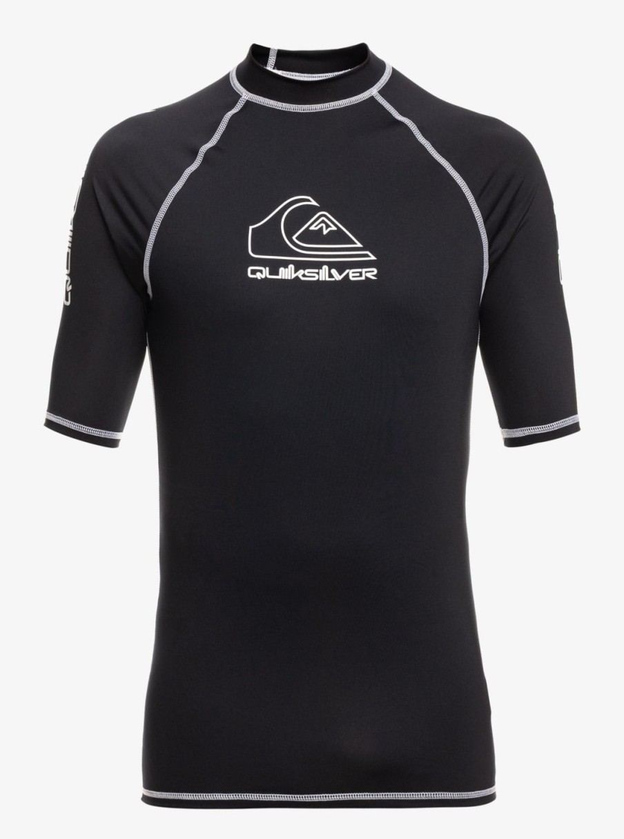 Homme Quiksilver Lycras & Surf-Tees | On Tour - Lycra Manches Courtes Upf 50 Pour Homme Black