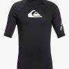 Garcon Quiksilver Lycras & Surf Tees | All Time - Lycra Manches Courtes Upf 50 Pour Garcon 8-16 Ans Black