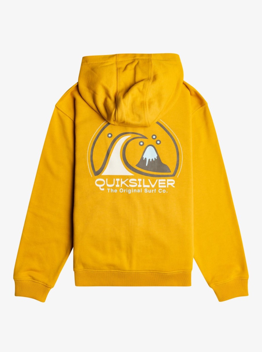 Garcon Quiksilver Sweats | Circle Way - Sweat A Capuche Zippe Pour Garcon 10-16 Mustard