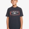 Garcon Quiksilver T-Shirts | Qs Mind Barrel - T-Shirt Pour Garcon 8-16 Navy Blazer