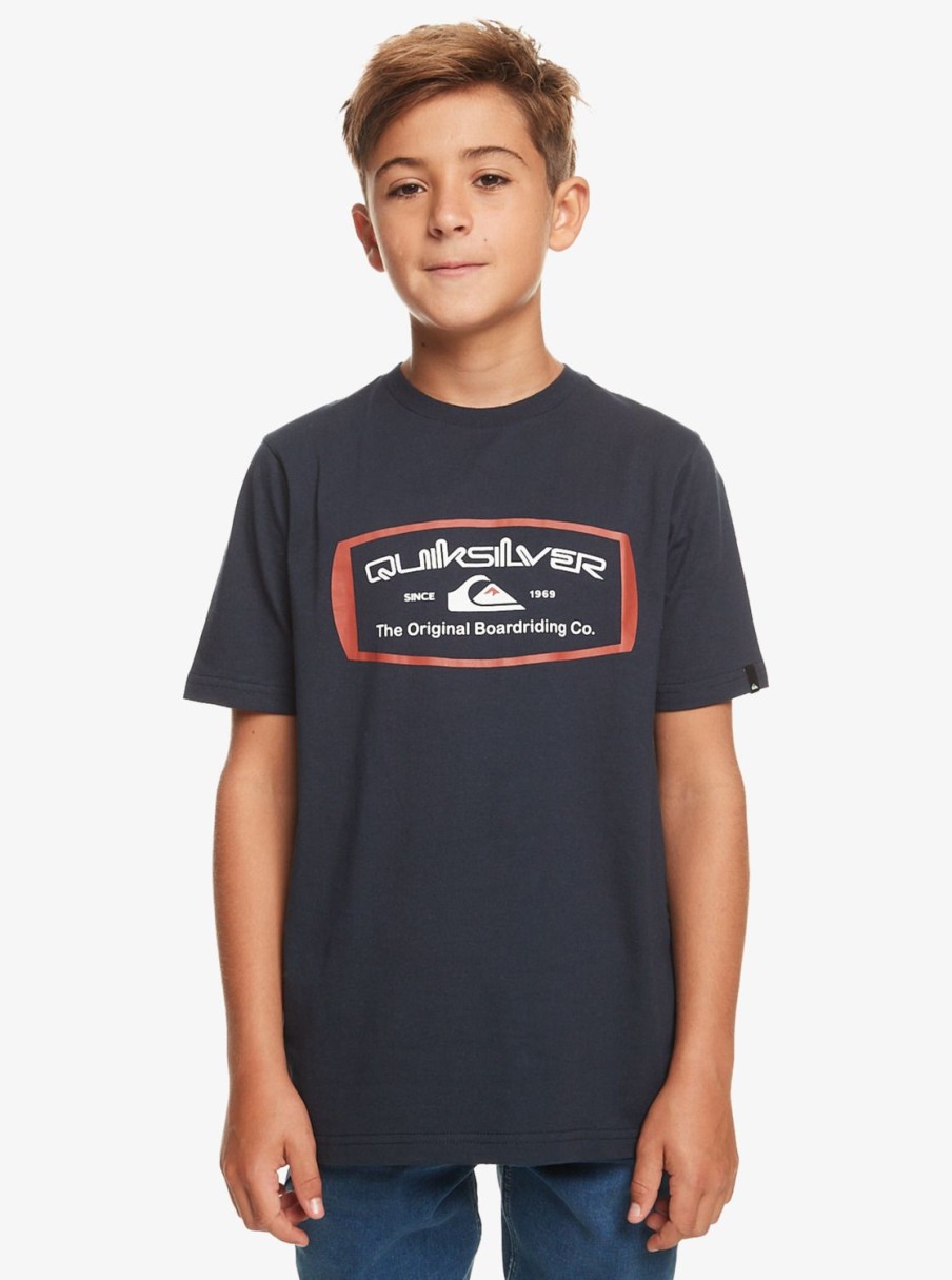 Garcon Quiksilver T-Shirts | Qs Mind Barrel - T-Shirt Pour Garcon 8-16 Navy Blazer