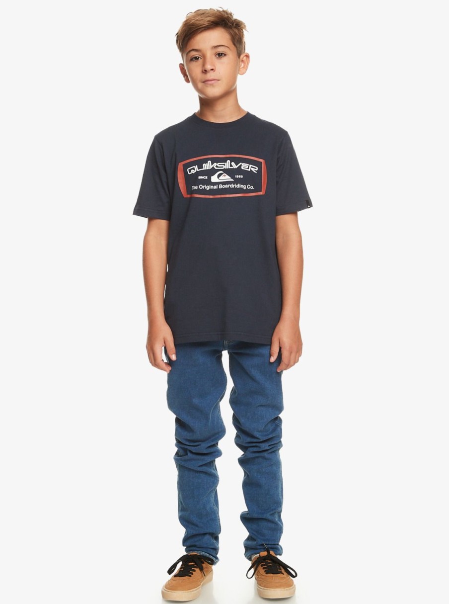 Garcon Quiksilver T-Shirts | Qs Mind Barrel - T-Shirt Pour Garcon 8-16 Navy Blazer