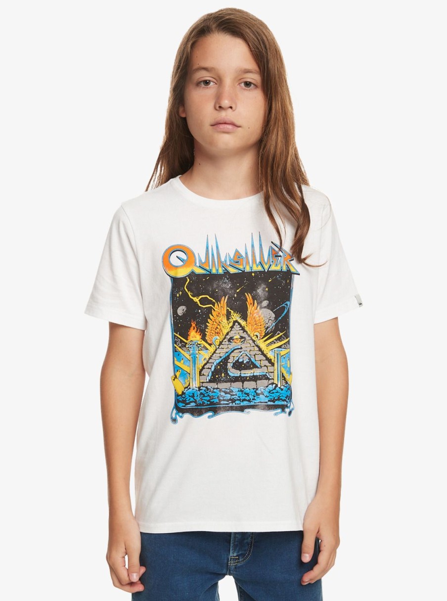 Garcon Quiksilver T-Shirts | Qs Rockin - T-Shirt Pour Garcon 8-16 White