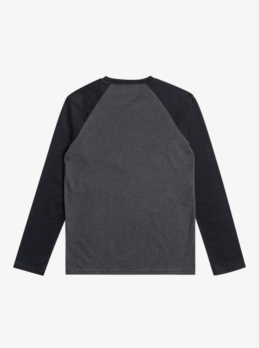 Garcon Quiksilver T-Shirts | Raglan - T-Shirt Manches Longues Pour Garcon 8-16 Charcoal Heather