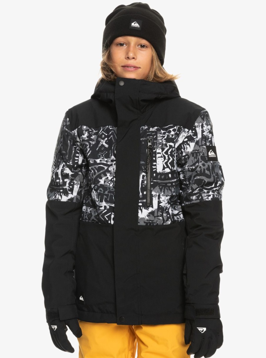 Garcon Quiksilver Accessoires | Mission - Veste De Snow Technique Pour Garcon Snow Heritage True Black