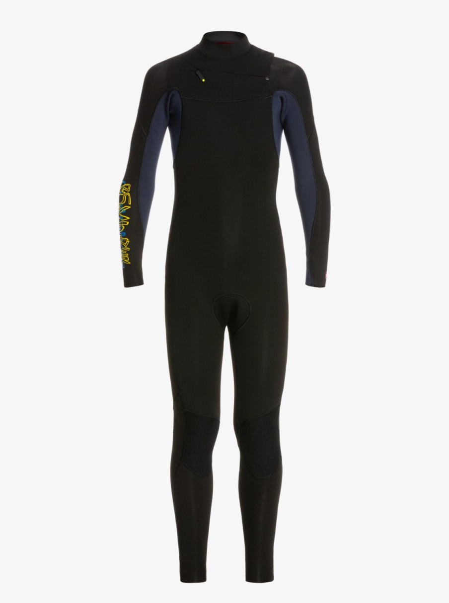 Garcon Quiksilver Combinaisons De Surf | 4/3Mm Everyday Sessions - Combinaison De Surf Back Zip Pour Garcon 8-16 Ans Black/Dark Navy