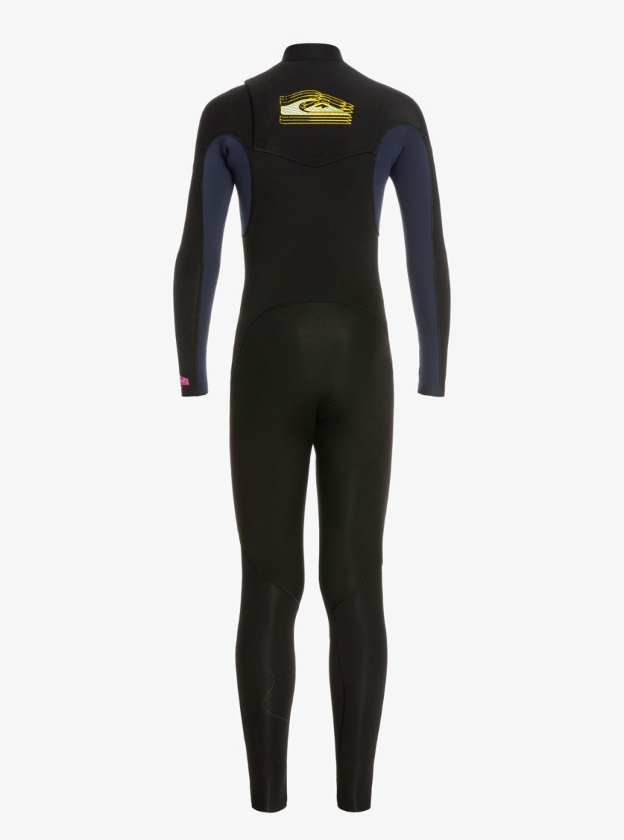 Garcon Quiksilver Combinaisons De Surf | 4/3Mm Everyday Sessions - Combinaison De Surf Back Zip Pour Garcon 8-16 Ans Black/Dark Navy