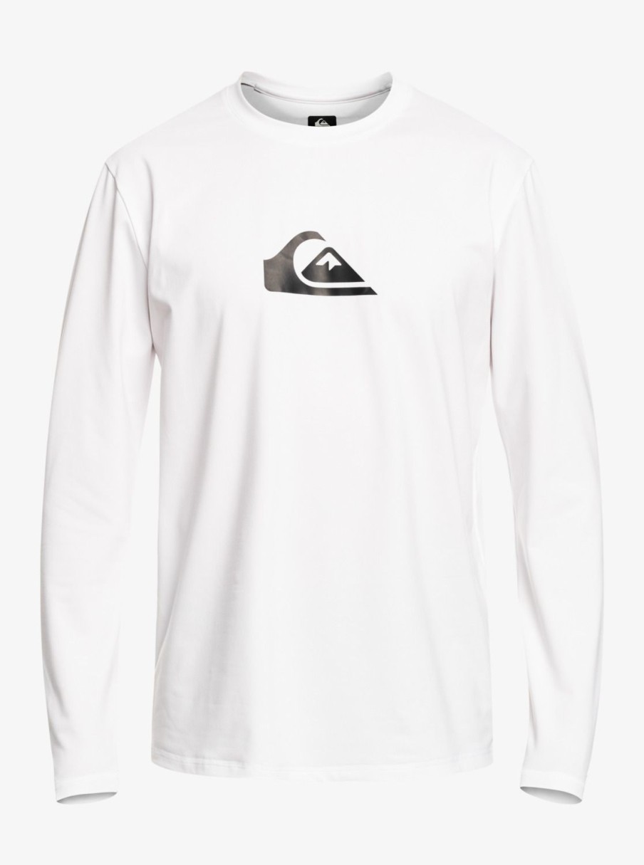 Homme Quiksilver Lycras & Surf-Tees | Solid Streak - Surf Tee Manches Longues Upf 50 Pour Homme White