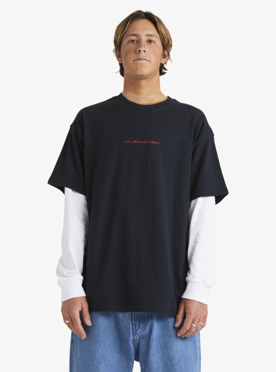 Homme Quiksilver T-Shirts & Polos | Asteroid - T-Shirt Oversize Pour Homme Black