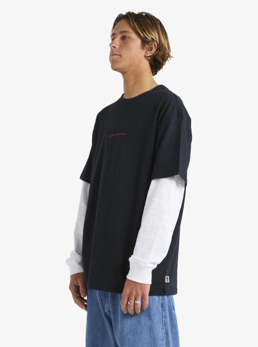 Homme Quiksilver T-Shirts & Polos | Asteroid - T-Shirt Oversize Pour Homme Black