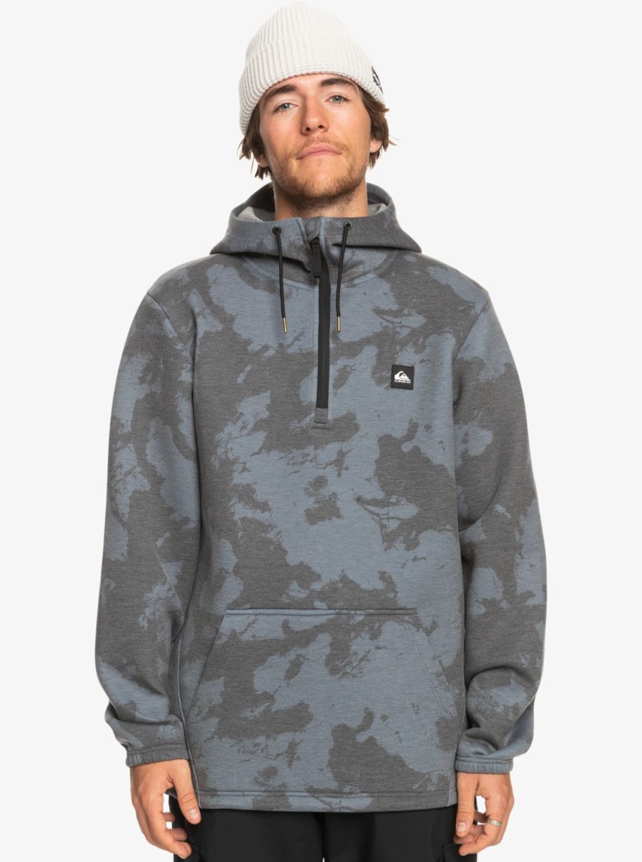 Homme Quiksilver Sweats & Pulls | Shredder - Sweat Demi-Zip Technique Tie Dye True Black