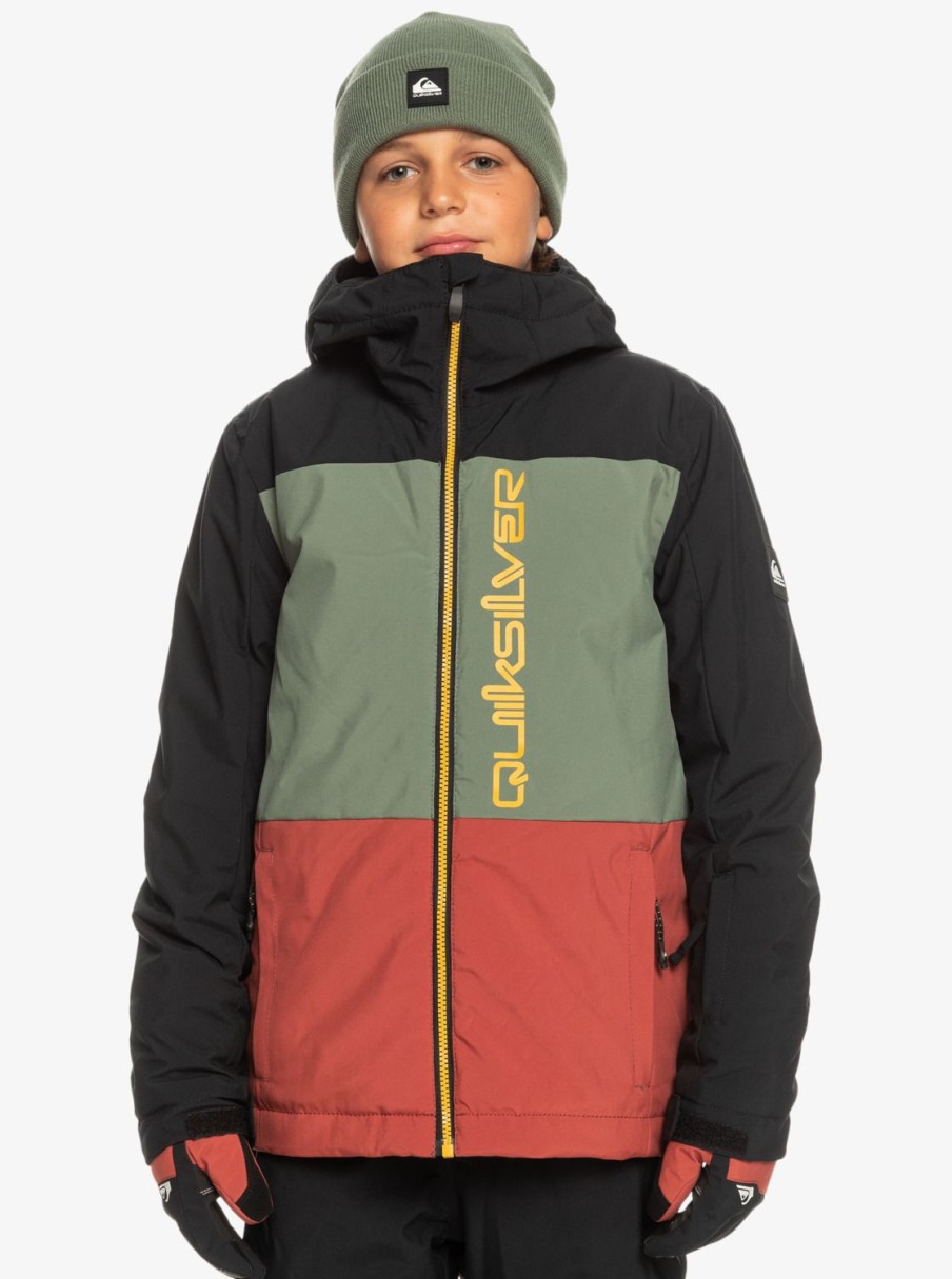 Garcon Quiksilver Accessoires | Side Hit - Veste De Snow Technique Pour Garcon 4-16 True Black