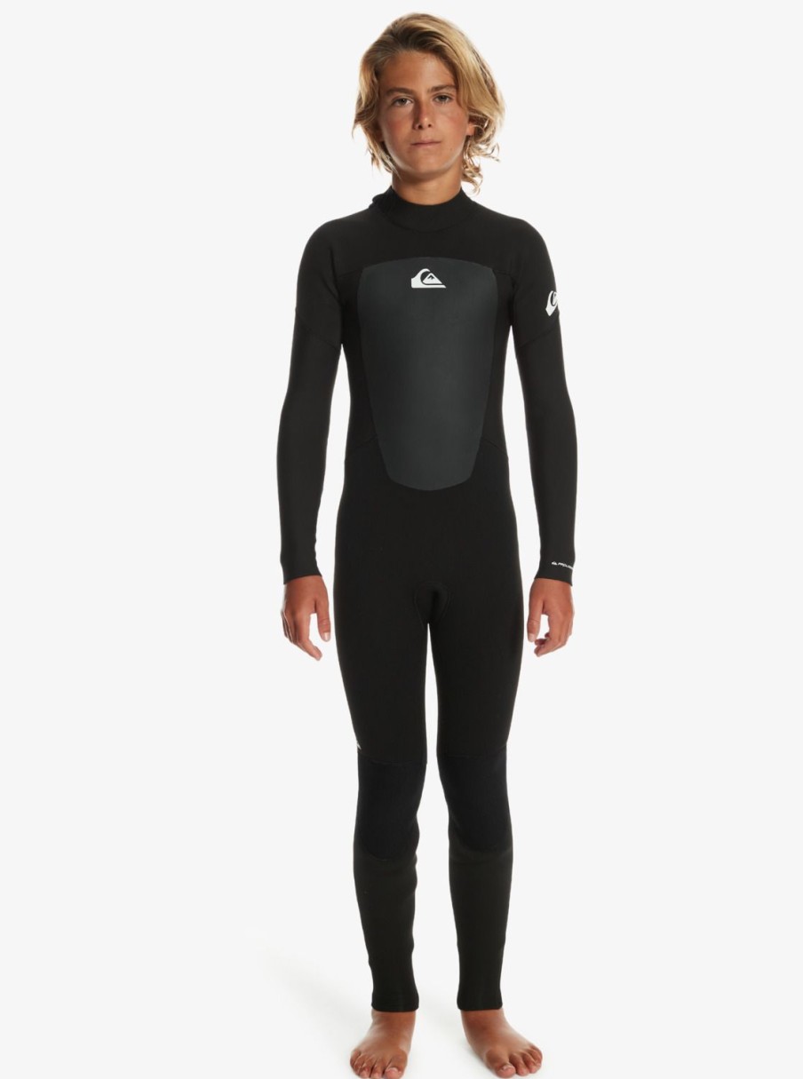 Garcon Quiksilver Combinaisons De Surf | 3/2Mm Prologue - Back Zip Wetsuit For Boys Black