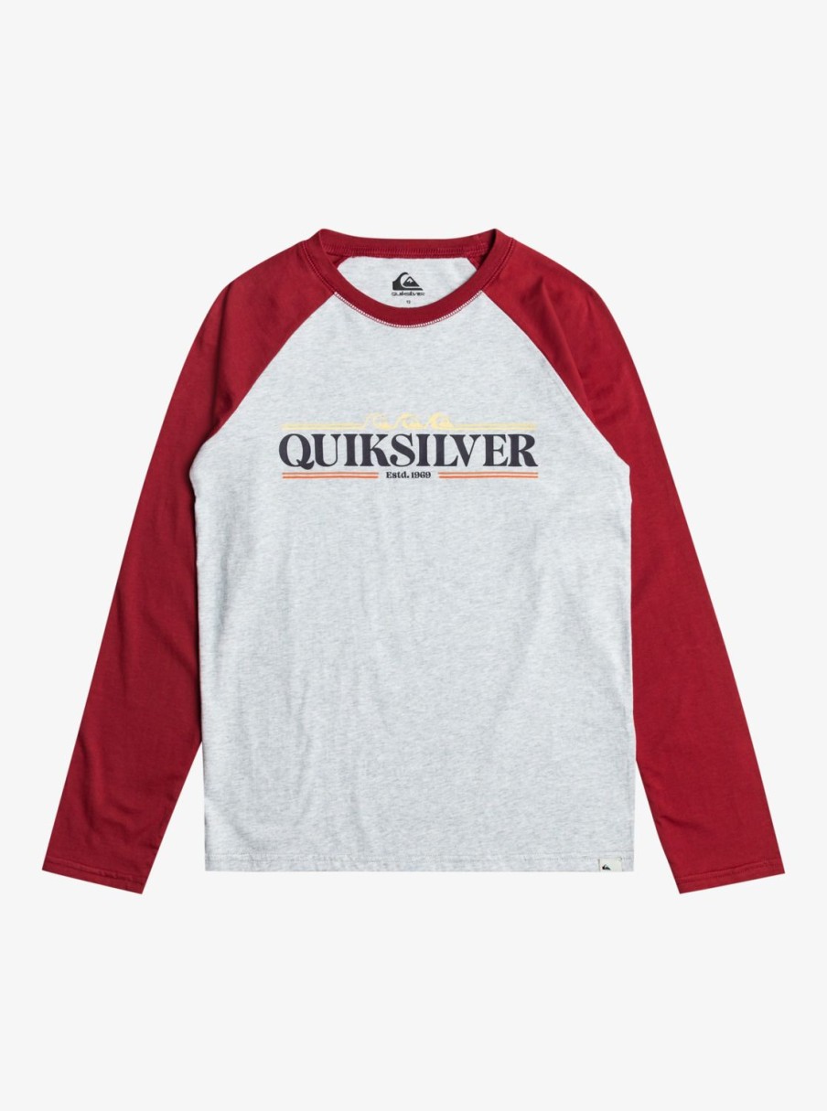 Garcon Quiksilver T-Shirts | Raglan - T-Shirt Manches Longues Pour Garcon 8-16 Athletic Heather