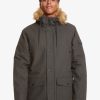 Homme Quiksilver Vestes & Manteaux | Long Trip - Parka Resistante A L'Eau Pour Homme Tarmac