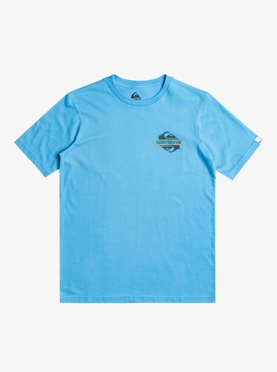 Garcon Quiksilver T-Shirts | Rising Water - T-Shirt Pour Garcon 8-16 Azure Blue