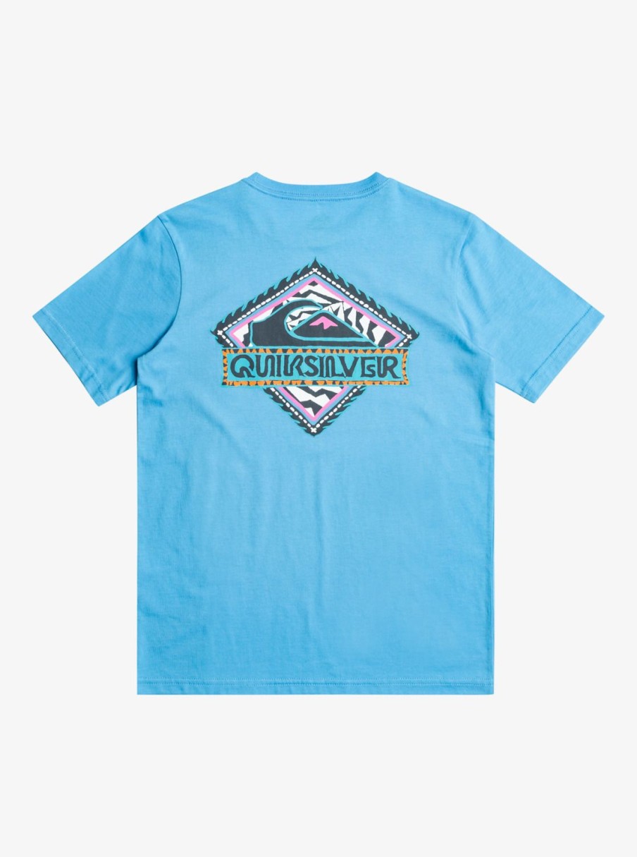 Garcon Quiksilver T-Shirts | Rising Water - T-Shirt Pour Garcon 8-16 Azure Blue