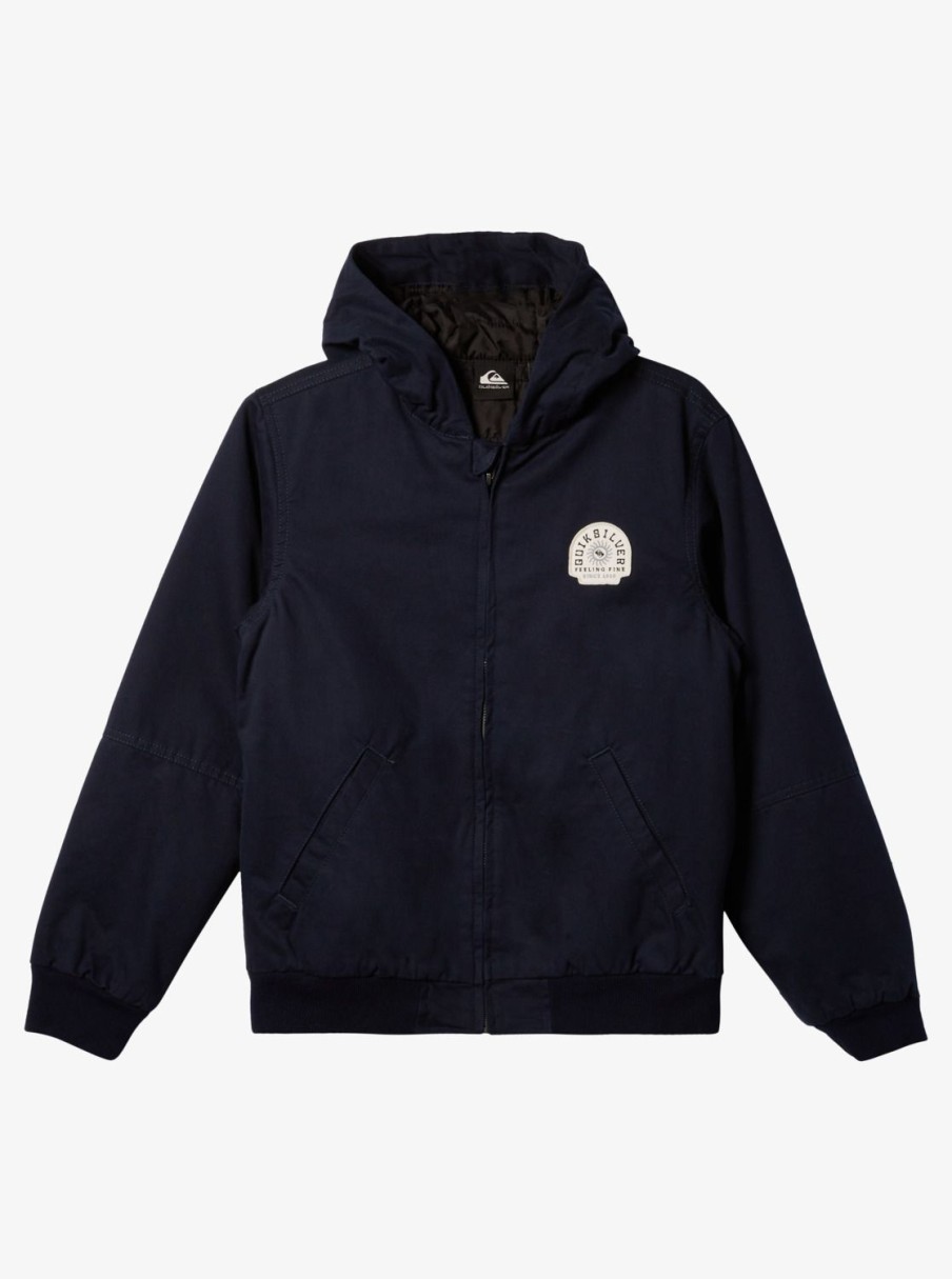 Garcon Quiksilver Vestes & Manteaux | Lets Go To School - Veste A Capuche Pour Garcon 8-16 Navy Blazer