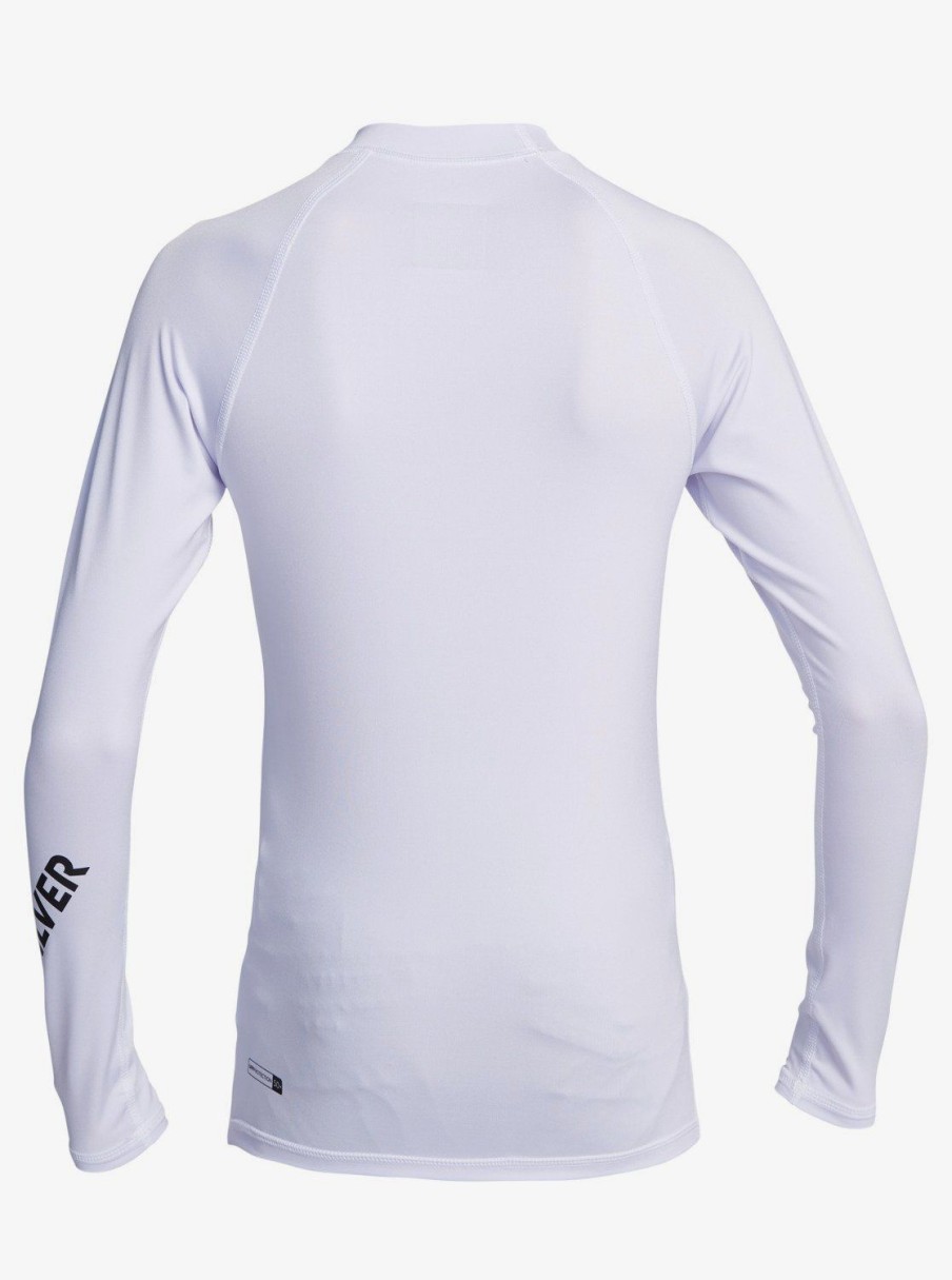 Garcon Quiksilver Lycras & Surf Tees | All Time - Lycra Manches Longues Upf 50 Pour Garcon 8-16 Ans White