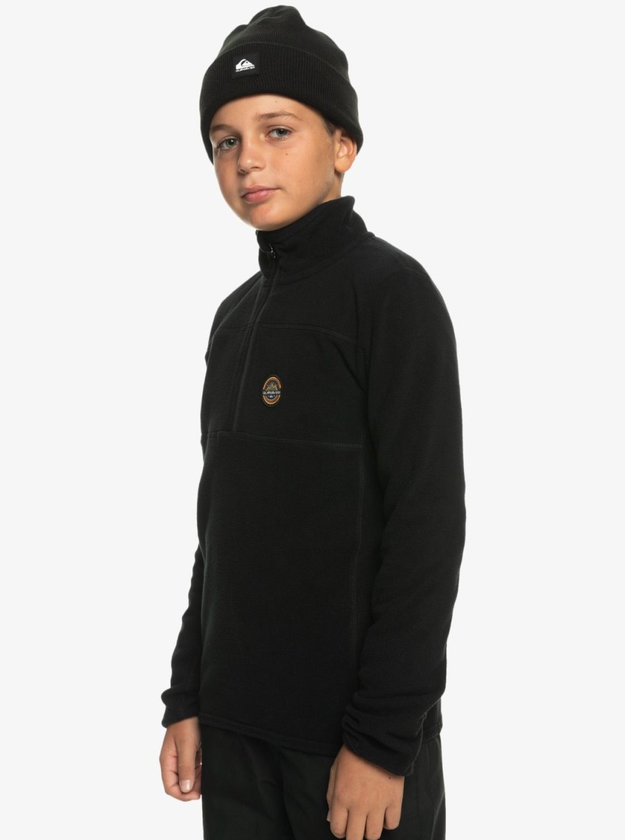 Garcon Quiksilver Sweats | Aker - Polaire Demi-Zip Technique Pour Garcon 8-16 Ans True Black